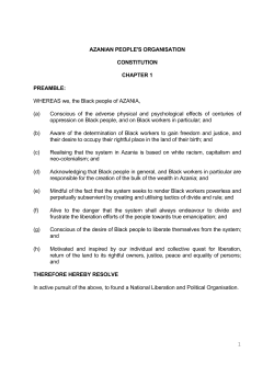 The Constitution of the Azanian People`s Organisation