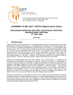 learning to be lost: youth crime in south africa
