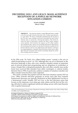 decoding will and grace: mass audience reception of a popular