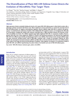 The Diversification of Plant NBS-LRR Defense