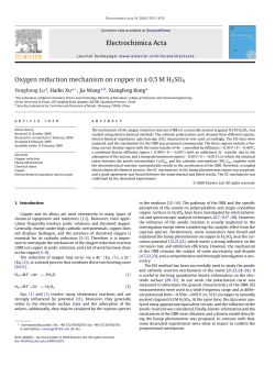 Electrochimica Acta Oxygen reduction mechanism on copper in a