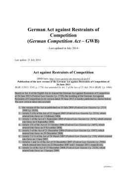 German Act against Restraints of Competition
