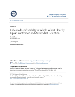 Enhanced Lipid Stability in Whole Wheat Flour by Lipase