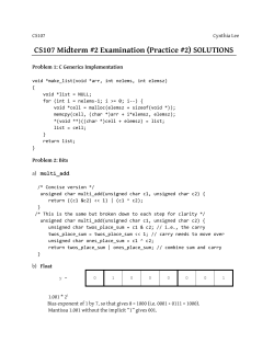 CS107 Midterm #2 Examination (Practice #2) SOLUTIONS