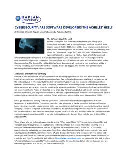 cybersecurity: are software developers the achilles` heel?