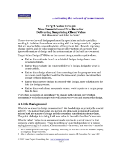 Target-Value Design - Lean Construction Institute