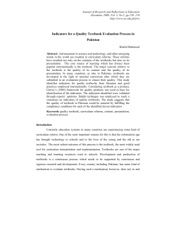 Indicators for a Quality Textbook Evaluation
