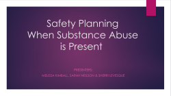 Safety Planning When Substance Abuse is Present