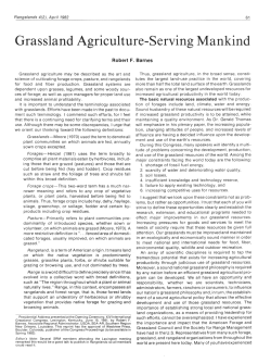 Grassland Agriculture-Serving Mankind