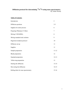 Diffusion of N ions in solution for mass spec analysis