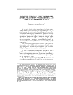 one cheer for hobby lobby: improbable alternatives, truly strict