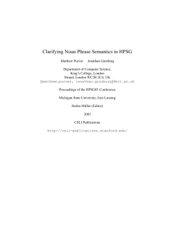 Clarifying Noun Phrase Semantics in HPSG