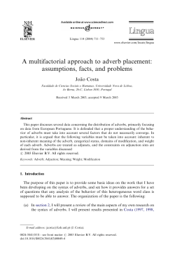 A multifactorial approach to adverb placement
