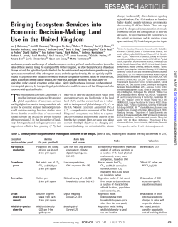 Bringing Ecosystem Services into Economic Decision