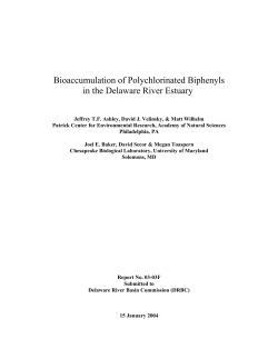 Bioaccumulation of PCBs in the Delaware River Estuary