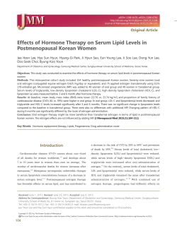 Effects of Hormone Therapy on Serum Lipid Levels in
