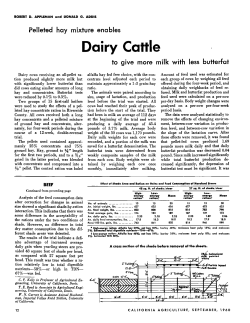 Pelleted hay mixture enables Dairy Cattle to give more milk with less