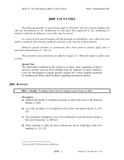 800 faculties - Archdiocese of Chicago Policies and Procedures