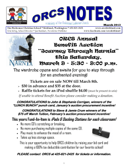 ORCS Annual Benefit Auction &ldquo;Journey Through Narnia&rdquo; this