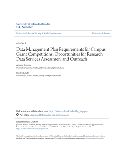 Data Management Plan Requirements for Campus