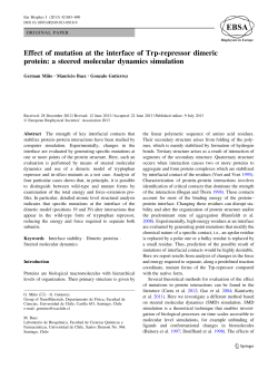 Effect of mutation at the interface of Trp