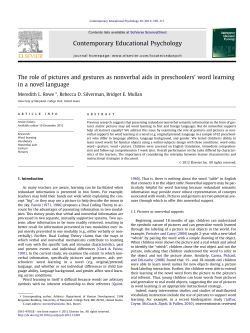 The role of pictures and gestures as nonverbal aids in preschoolers