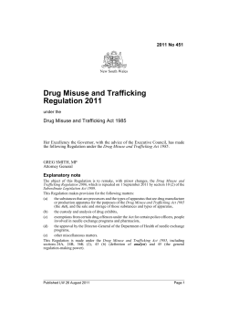 Drug Misuse and Trafficking Regulation 2011