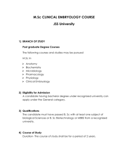 M.Sc in Clinical Embryology