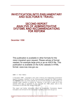 Investigation into Parliamentary and Electorate Travel