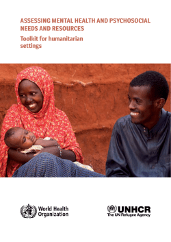 Assessing mentAl heAlth And psychosociAl needs And