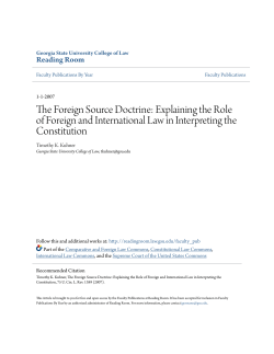 The Foreign Source Doctrine: Explaining the
