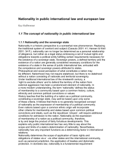 Nationality in public international law and