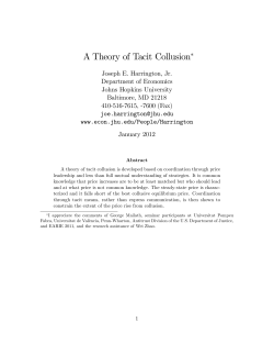 A Theory of Tacit Collusion - Toulouse School of Economics