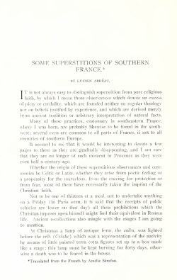 Some Superstitions of Southern France.