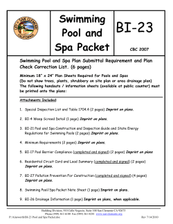Swimming Pool and Spa Packet