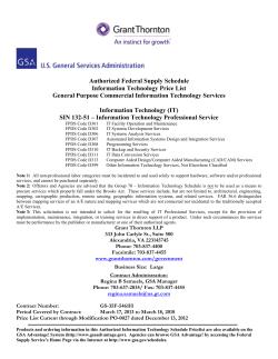 Authorized Federal Supply Schedule Information Technology Price