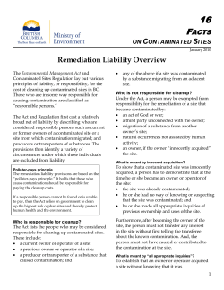 Fact Sheet 16 &ndash; Remediation Liability Overview