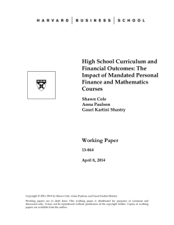 High School Curriculum and Financial Outcomes: The Impact of