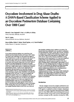 Oxycodone Involvement in Drug Abuse Deaths: A DAWN