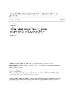 Judicial Independence and Accountability