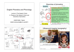 English Phonetics and Phonology Branches of phonetics Ultrasound
