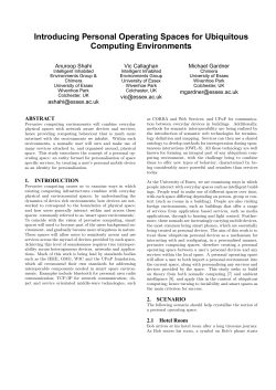 Introducing Personal Operating Spaces for Ubiquitous Computing