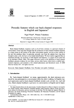 Prosodic features which cue back-channel responses in