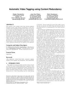 Automatic Video Tagging using Content Redundancy