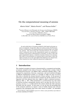 On the computational meaning of axioms