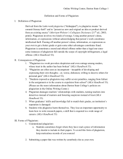 Definition of Plagiarism