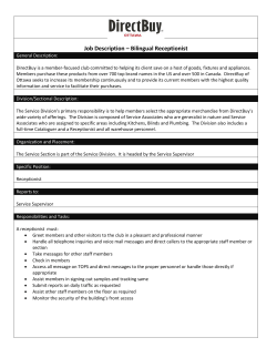 Job Description &ndash; Bilingual Receptionist