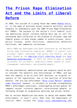 The Prison Rape Elimination Act and the Limits of Liberal Reform