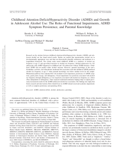 (ADHD) and Growth in Adolescent Alcohol Use