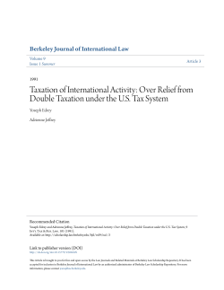 Over Relief from Double Taxation under the US Tax System